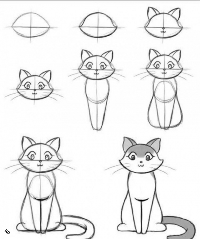 Красивая картинка кота для срисовки карандашом