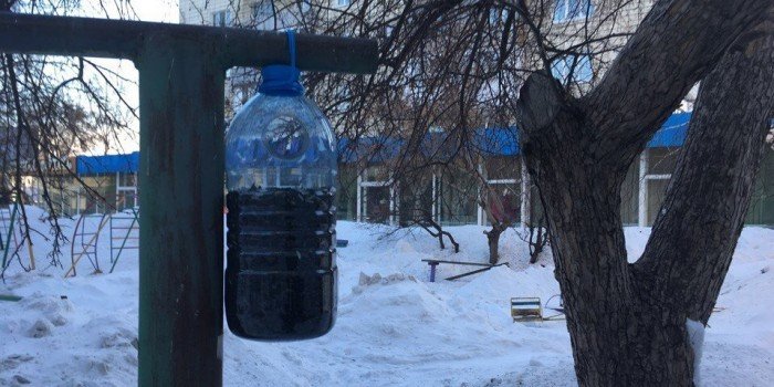 жители Омска установили во дворе кормушку для гопников
